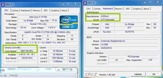 Intel Core i7 3770K: procesor podkręcony do 6,9 GHz na płycie ASRock Z77 Extreme6
