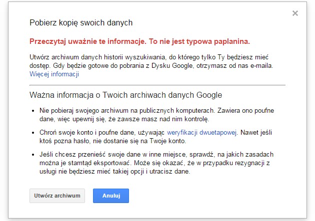 Google pozwoli ci pobrać historię wyszukiwania